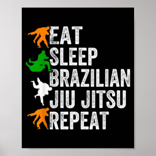 Póster Comer Dormir Jiu Jitsu Brasileño Repetir - Jiu Jit