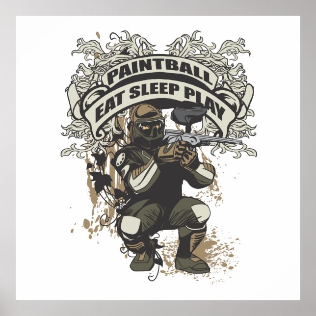 Póster Comer, dormir, jugar a pintar (Frente)