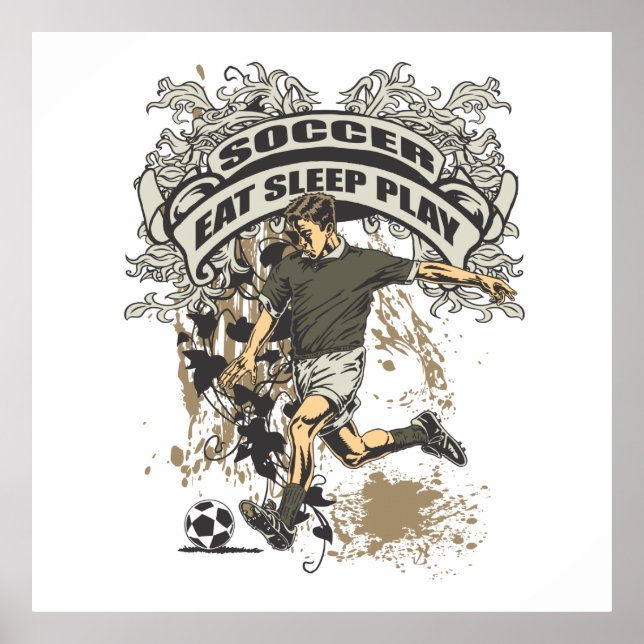 Póster Comer, dormir, jugar al fútbol (Frente)