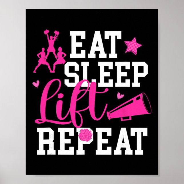 Póster Comer Dormir Levantar Aplaudir Se Cheerleading Se  (Frente)