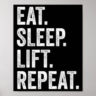 Póster Comer Dormir Levantar Repetir Fitness Culturismo