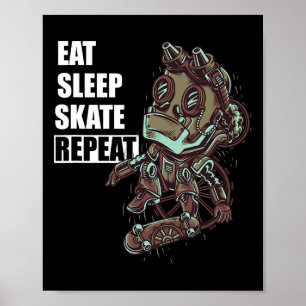 Póster Comer Dormir Patinar Patineta Para Chicos