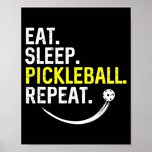 Póster Comer dormir pickleball repetir  (Frente)