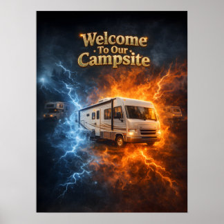 Póster Comer Dormir RV Llama