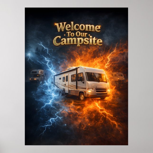 Póster Comer Dormir RV Llama (Frente)