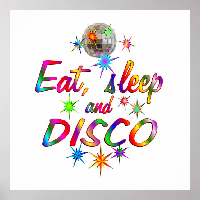 Póster Comer, dormir y disco (Frente)