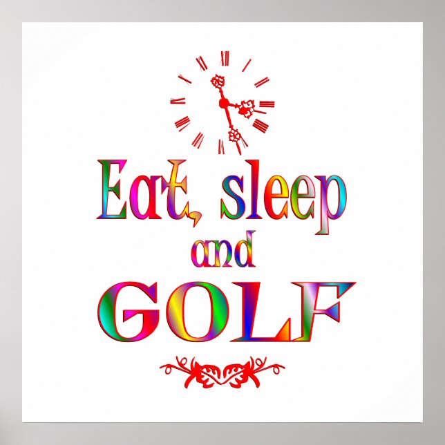 Póster Comer, dormir y golf (Frente)
