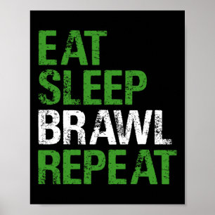 Póster Comer El Brawl Del Sueño Repetir El Juego Del Juga