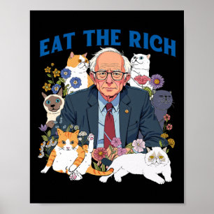 Póster Comer El Rico Gato Floral Bernie Sanders Se Resist
