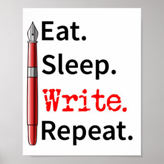 Póster Comer escritora repetida de escritura de suspensió