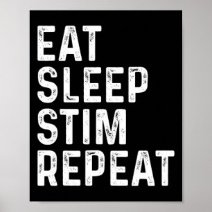 Póster Comer Estima del Sueño Repetir Autismo Sensibiliza