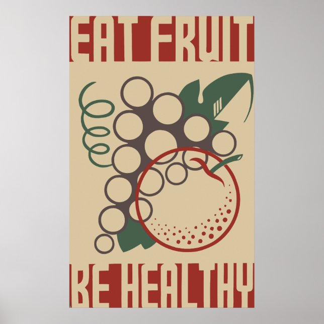 Póster Comer fruta sana (Frente)