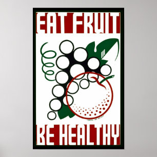 Póster Comer fruta - Ser saludable - Poster de WPA - Prom