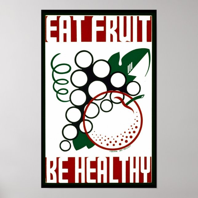 Póster Comer fruta - Ser saludable - Poster de WPA - Prom (Frente)