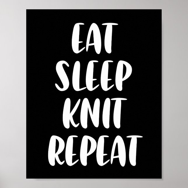 Póster Comer Knit Sleep Repetir poster oscuro (Frente)