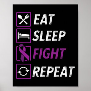 Póster Comer la lucha por el sueño repetir la epilepsia d