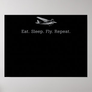 Póster Comer los drones de vuelo para dormir Regalo del A