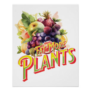Póster Comer más plantas