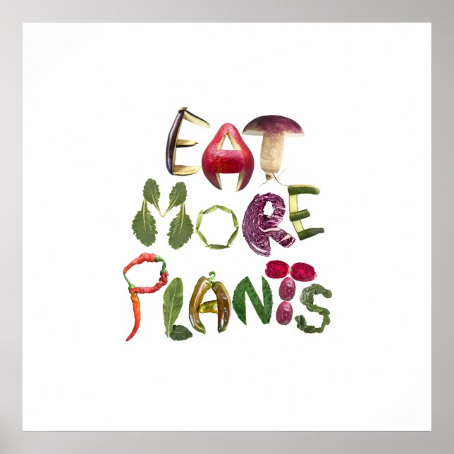 Póster Comer más plantas - Recordatorio saludable (Frente)