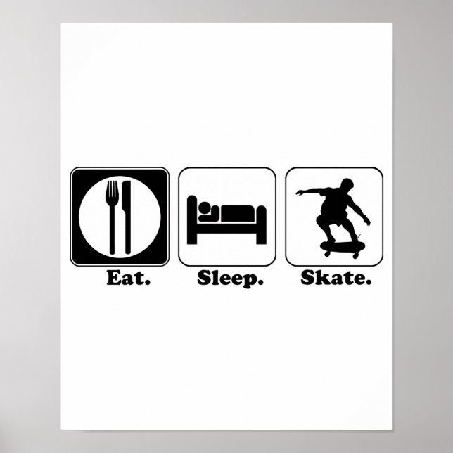 Póster comer patineta de dormir (Frente)