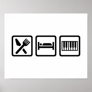 Póster Comer piano de sueño