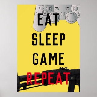 Póster Comer poster de juegos de repetición de juegos de 