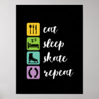 Comer Skate Sleep Skate Graciosa Figura Skaters Pa