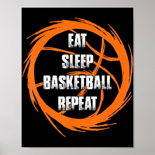 Póster Comer Sleep Basketball Repetir entrenador de jugad (Frente)
