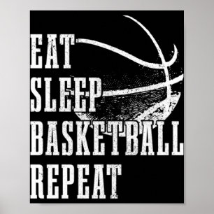 Póster Comer Sleep Basketball Repetir jugador de balonces