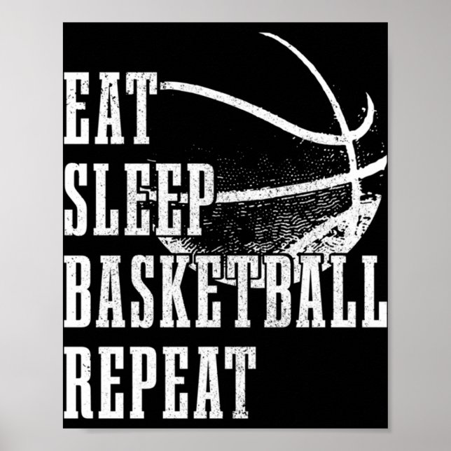 Póster Comer Sleep Basketball Repetir jugador de balonces (Frente)