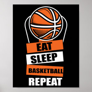 Póster Comer Sleep Basketball Repetir jugador Entrenadore