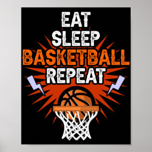 Póster Comer Sleep Basketball Repetir Jugador Regalo Dive