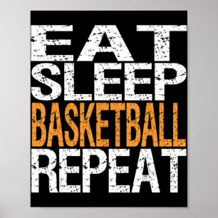 Póster Comer Sleep Basketball Repetir T