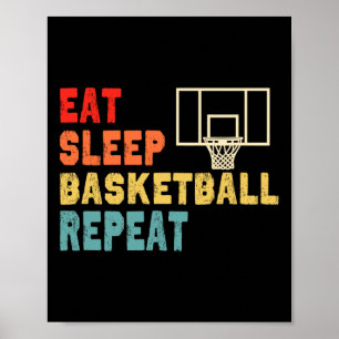 Póster Comer Sleep Basketball Ropa de repetición para chi