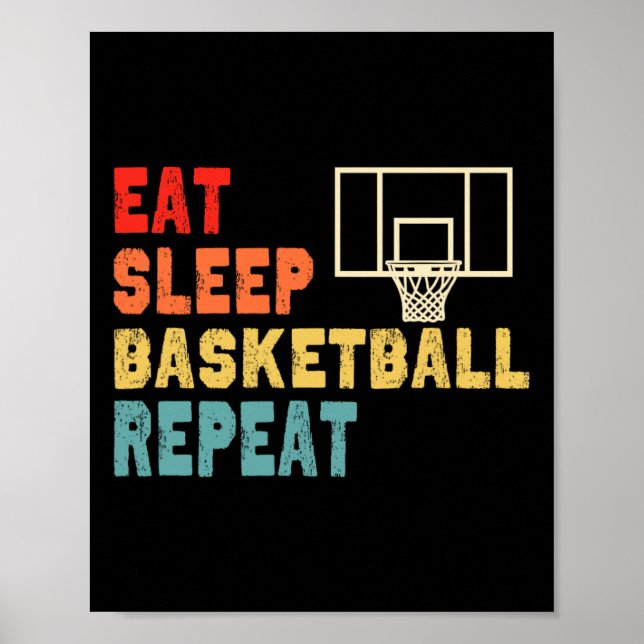 Póster Comer Sleep Basketball Ropa de repetición para chi (Frente)
