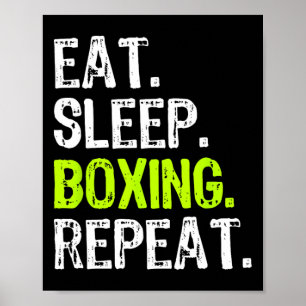 Póster Comer Sleep Boxing Repetir caja Ventilador Gracios
