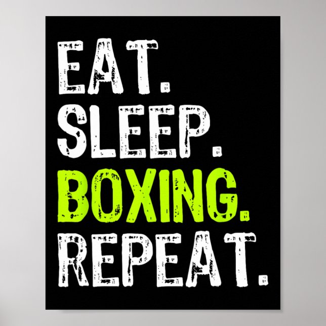 Póster Comer Sleep Boxing Repetir caja Ventilador Gracios (Frente)