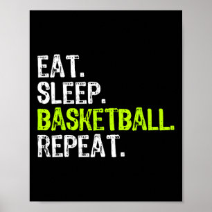 Póster Comer Sleep Bysketbyll Repetir al jugador Diversió