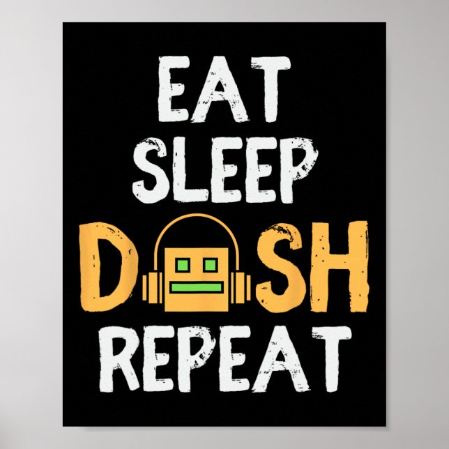 Póster Comer Sleep Dash Repetir juego de video Geometría  (Frente)