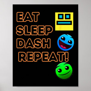 Póster Comer Sleep Dash Repetir videojuego Geometría Vide