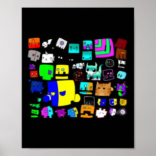 Póster Comer Sleep Dash Repetir videojuego Geometría Vide