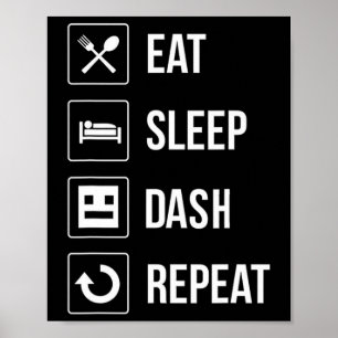 Póster Comer Sleep Dash Repetir videojuego Geometría Vide