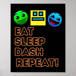 Póster Comer Sleep Dash Repetir videojuego Geometría Vide