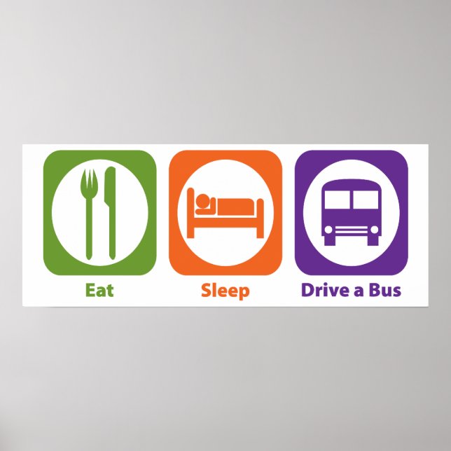 Póster Comer Sleep Drive a un Bus (Frente)