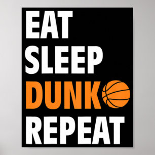 Póster Comer Sleep Dunk Repetir Fun Baloncesto Bball