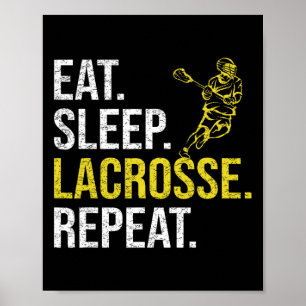 Póster Comer Sleep Lacrosse Repetir Equipo Deportivo Rega