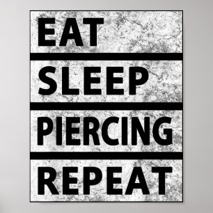Póster Comer Sleep Piercing Repetir Gracioso Piering