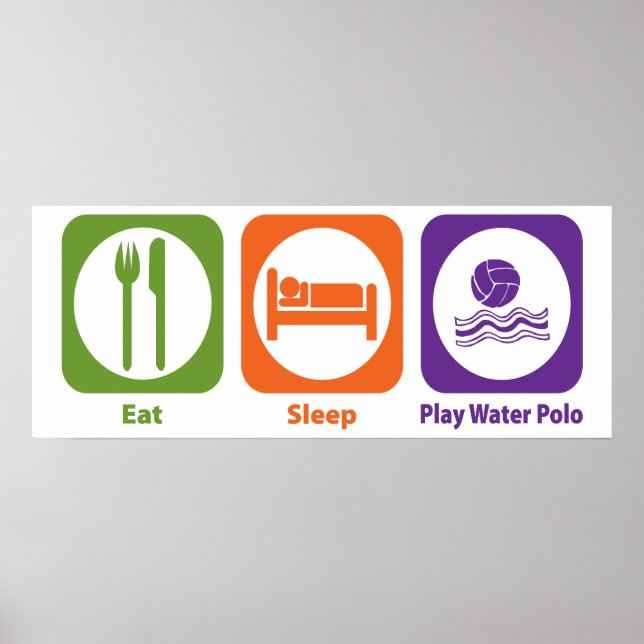 Póster Comer Sleep Play Water Polo (Frente)
