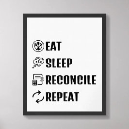 Póster Comer Sleep Reconcile Repetir Poster Contable Grac
