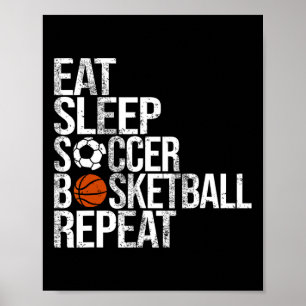 Póster Comer Sleep Soccer Sketll Repetir divertido jugado